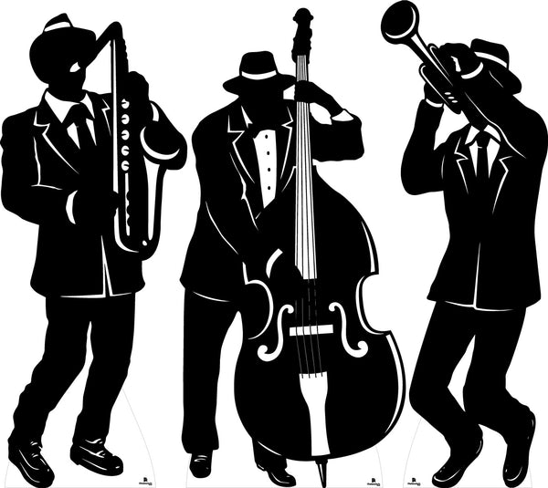 Jazz Trio Silhouette Set Cardboard Cutout