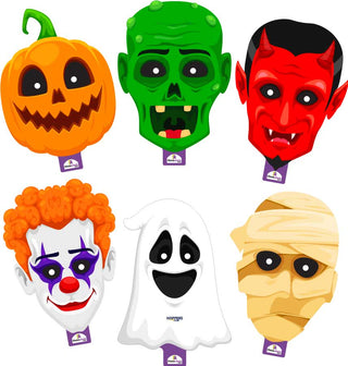 Kids Halloween Masks - Set of 6