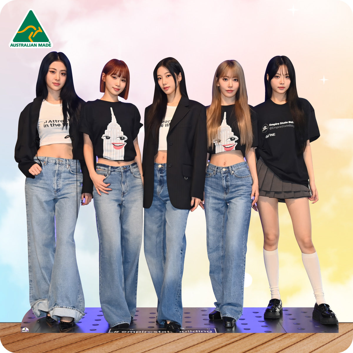 Five models wearing various outfits with a 'Made in Australia' logo in the corner.