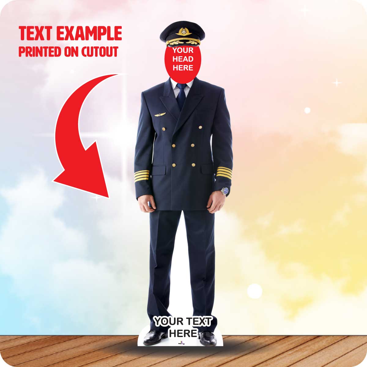 Male Pilot 013 Head Swap Cardboard Cutout