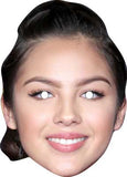 Cardboard cutout of a person's face with a plain background