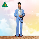 Cardboard cutout of a person in a blue suit with 'Australian Made' logo in the corner.