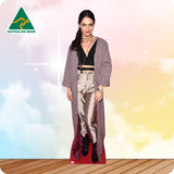 Cardboard cutout of a person wearing a stylish outfit with 'Australian Made' logo in the corner.