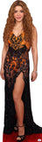 Shakira 7481 Orange Dress Celebrity Cutout