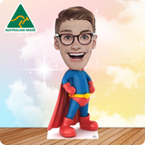 Superhero with Custom Cartoon Head Cutout