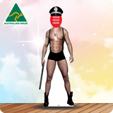 Topless Policeman 194 Head Swap Cardboard Cutout