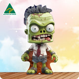 Cartoon zombie figure with a colorful background and 'Australian Made' logo.