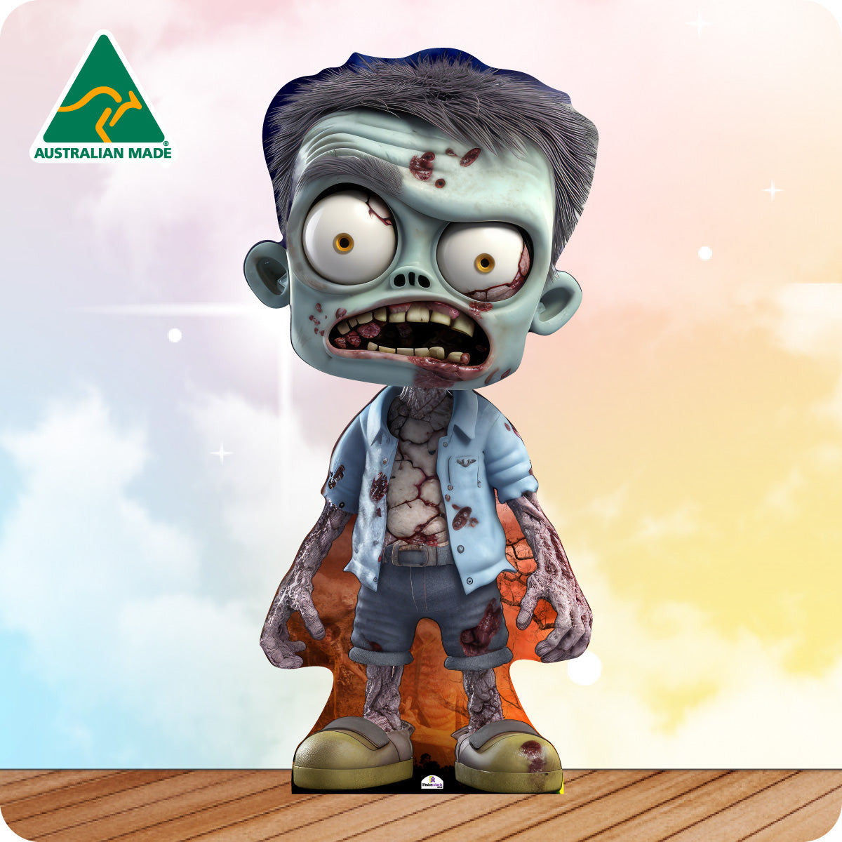 Zombie figurine with 'Australian Made' logo in the corner