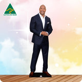 Dwayne Johnson In Blue Stripe Suit.