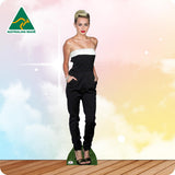 Miley Cyrus 059 Celebrity Cutout In Black Suit Jumpsuit