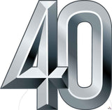 Number 40 Silver Cardboard Cutout
