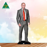 Pitbull 870 Celebrity Cutout in a grey suit with a red tie