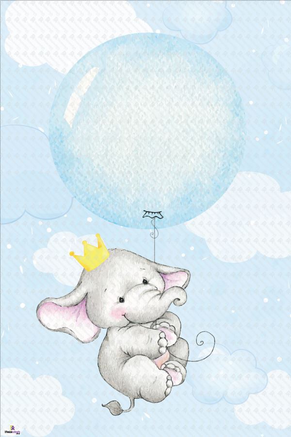 Elephant Baby Shower 300 Welcome Board Blue - 90cm x 60cm