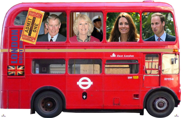 London Double Decker Red Bus Cardboard Cutout