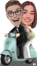 Married Couple with Custom Cartoon Head Cutout
