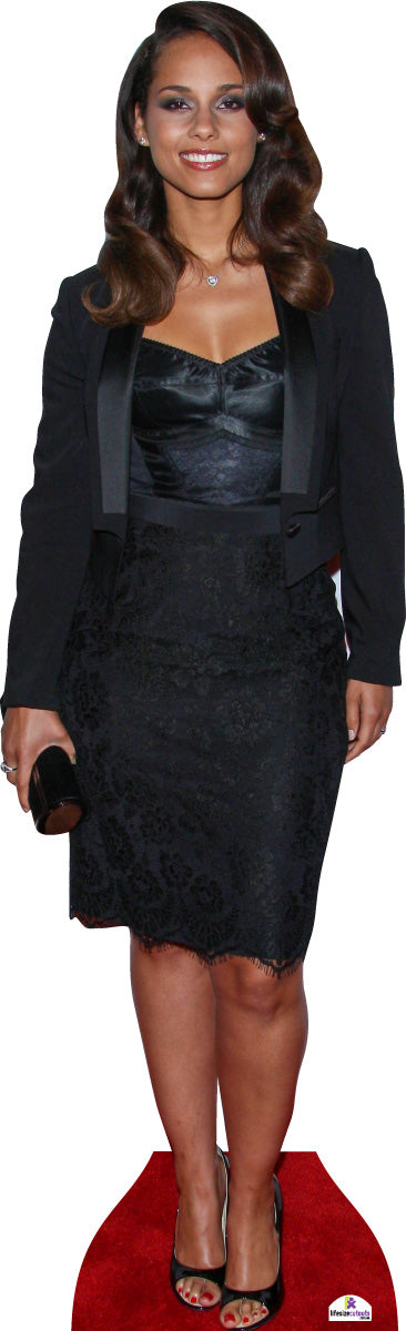 Alicia Keys Black Dress 901 Celebrity Cutout