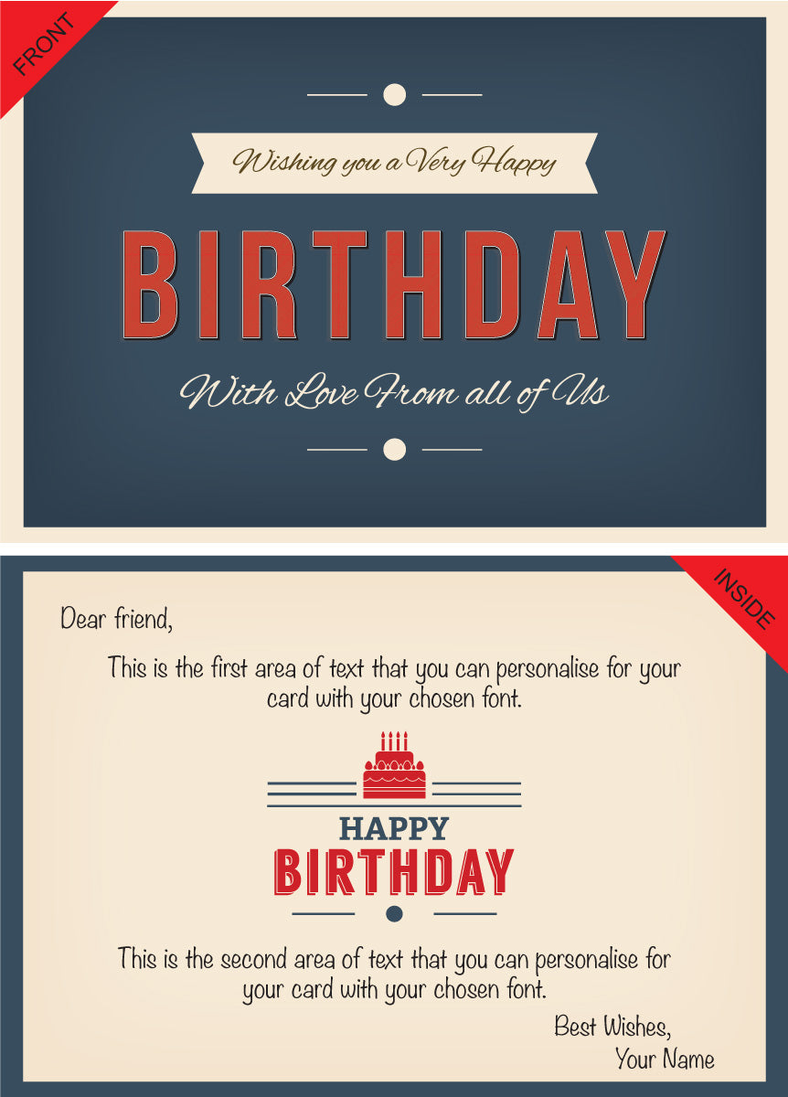 Giant Greeting Card Birthday 015 - 90cm x 60cm