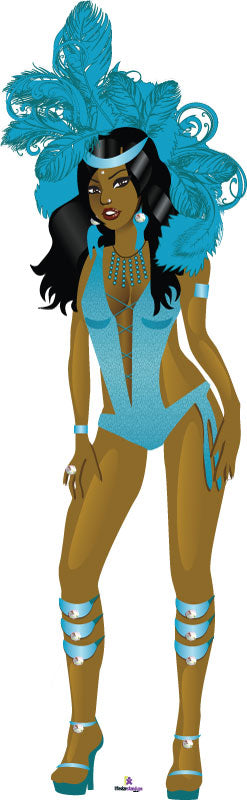 Vegas Dancer in Blue Cardboard Cutout