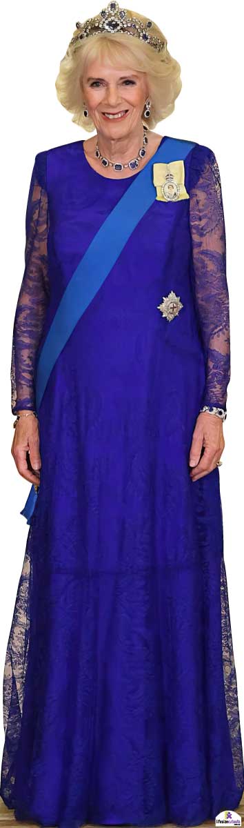 Queen Camilla in Blue Dress 965 Celebrity Cutout