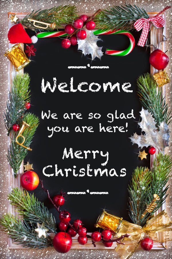 Christmas Welcome Sign 280 90cm x 60cm