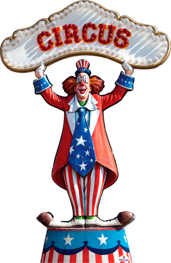 Clown with Circus Sign Cardboard Cutout