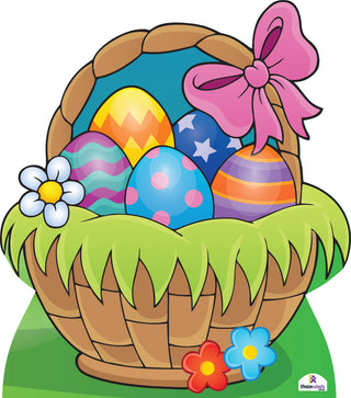 Easter Basket with Eggs Cardboard Cutout 70cm