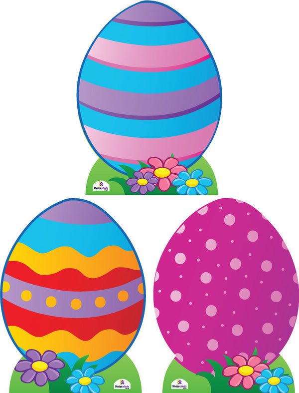 Easter Eggs Set of 3 Cardboard Cutouts 40cm