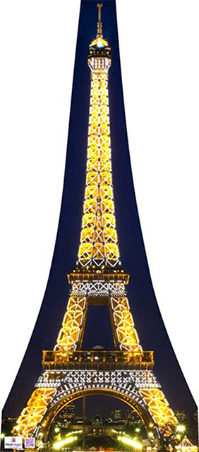 Eiffel Tower at Night Cardboard Cutout
