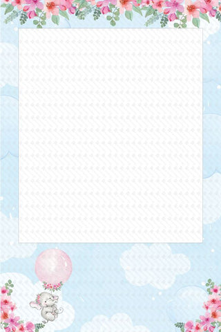 Elephant Baby Shower 312 Selfie Frame Pink - 90cm x 60cm