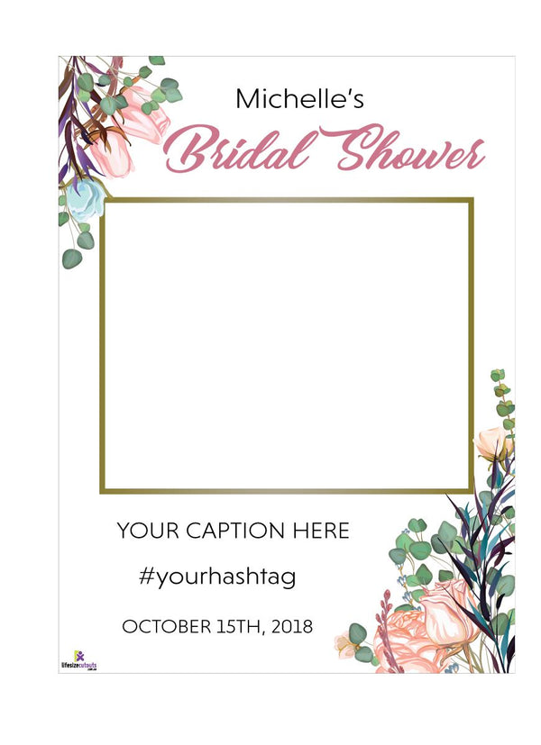 Floral Leaves Bridal Shower Selfie Frame Large - 115cm x 80cm