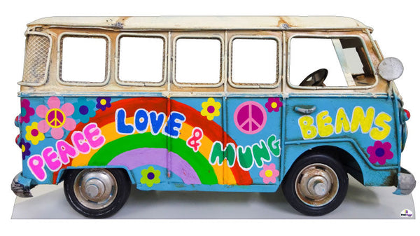 Hippie Kombi Bus Cardboard Cutout - Large 3 Panel Size
