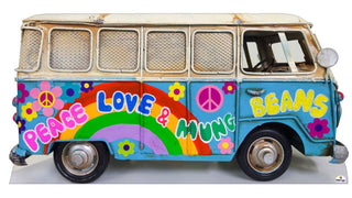 Hippie Kombi Bus Cardboard Cutout - Large 3 Panel Size