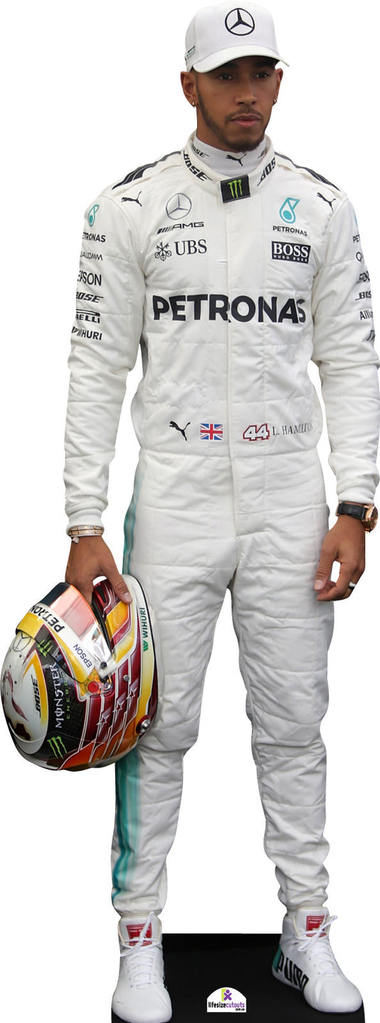 Découpe Taille Réelle Lewis Hamilton F1 - 174cm X 47cm - Corflute Pliable - Nouveau