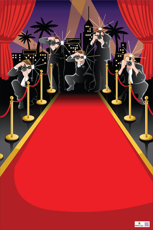 Red Carpet with Paparazzi Cardboard Party Prop 682