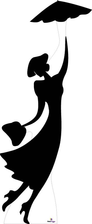 Poppins Silhouette Cardboard Cutout