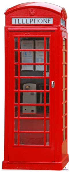 Red Telephone Box N014 Cardboard Cutout