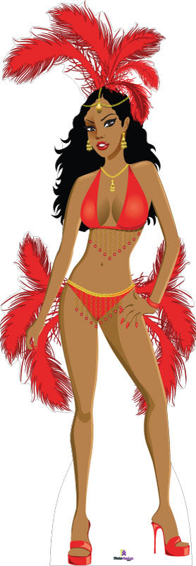 Vegas Dancer in Red Cardboard Cutout