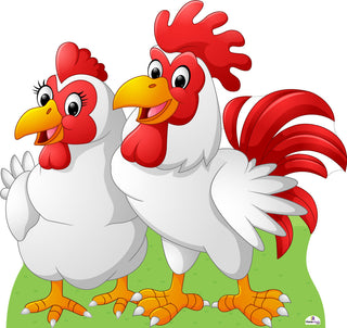 Chickens - Rooster and Hen 870 Cutout - 75cm