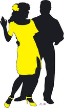 Silhouette - Dancers With Colour - Dance Party Theme Cardboard Cutout 0103