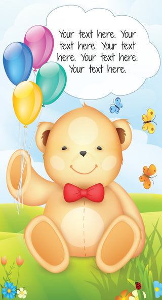 Teddy Bear Balloon Cardboard Standin