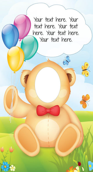 Teddy Bear Balloon Cardboard Standin